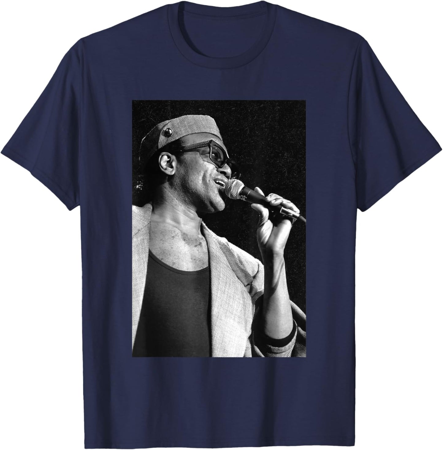 Singer Bobby Womack Live By Stephen Wright T-Shirt - T-Shirt | Navy