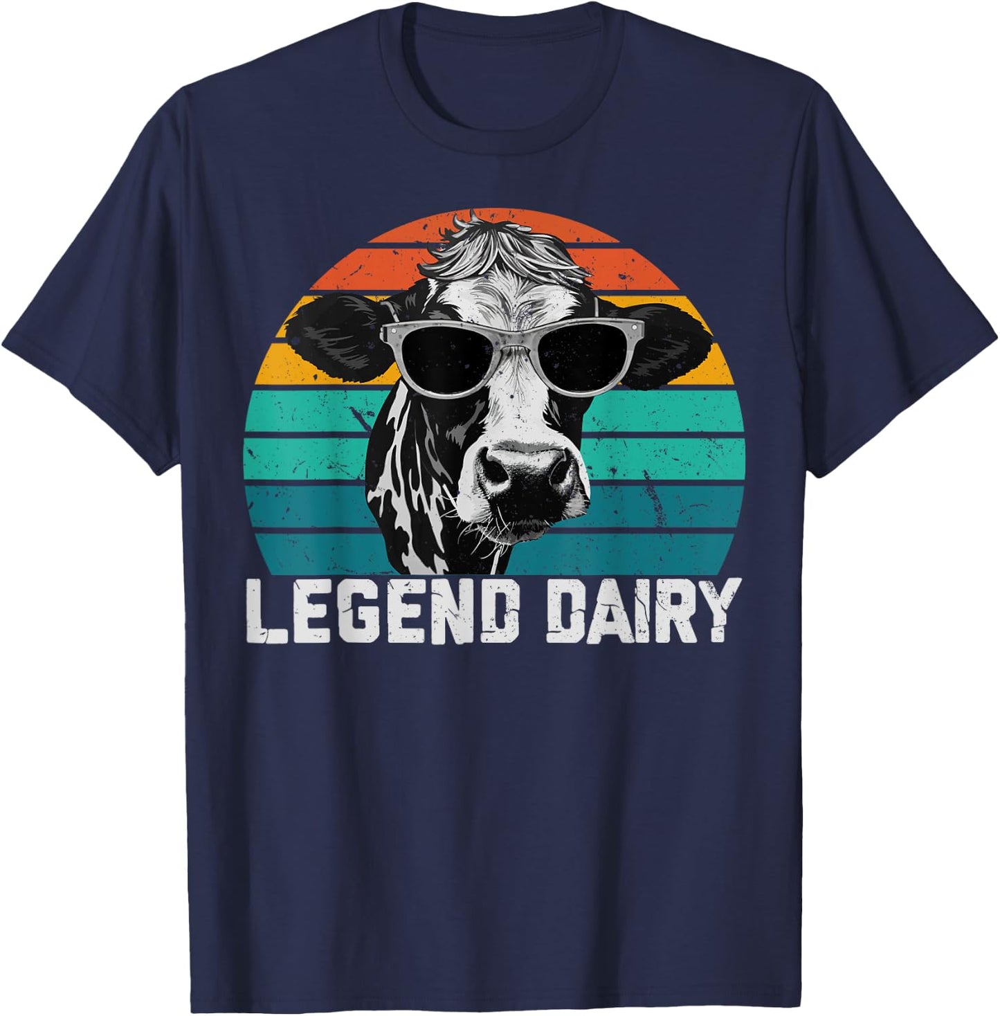 Legend Dairy Funny Farmer Cow Farmer Pun Graphic T-Shirt - T-Shirt | Navy