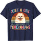Vintage Just A Girl Who Loves Pomeranians Dog Lovers Gift T-Shirt - T-Shirt | Navy