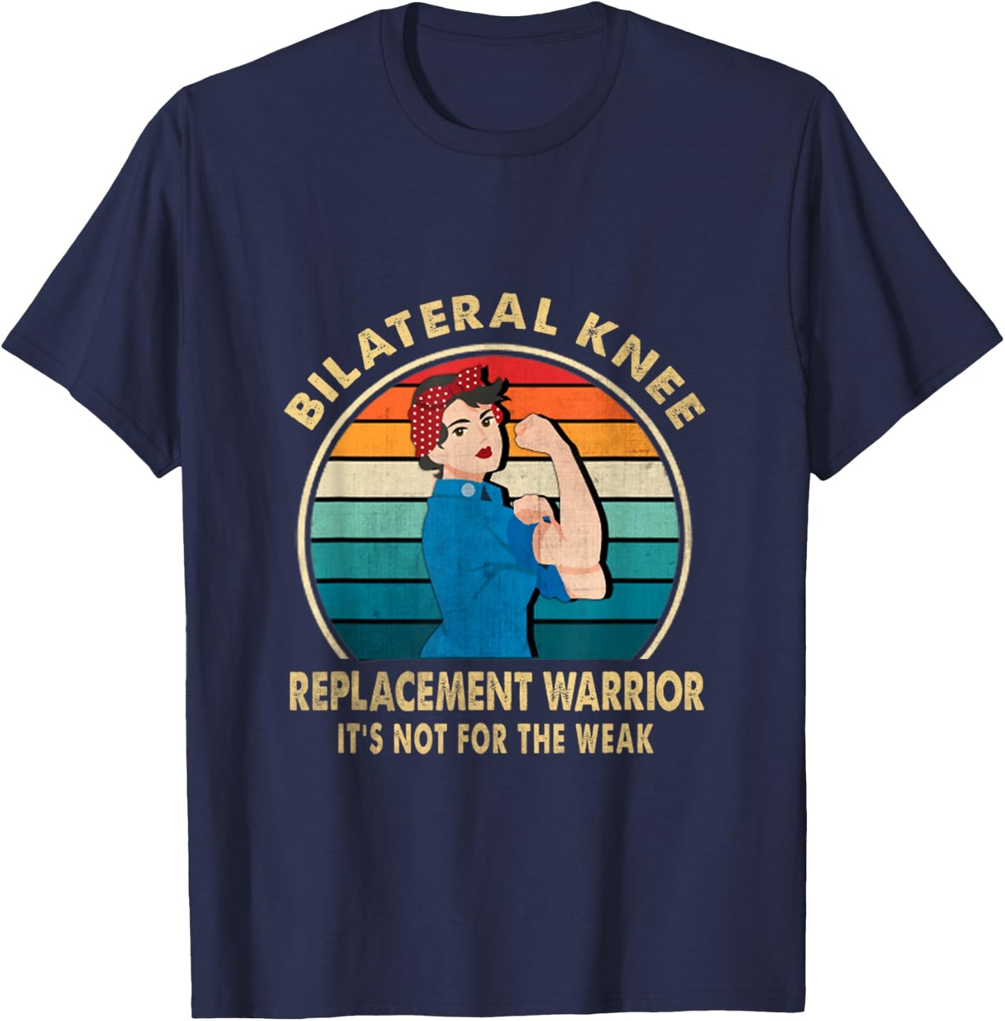 Bilateral Knee Replacement Warrior Recovery Get Well Soon T-Shirt - T-Shirt | Navy