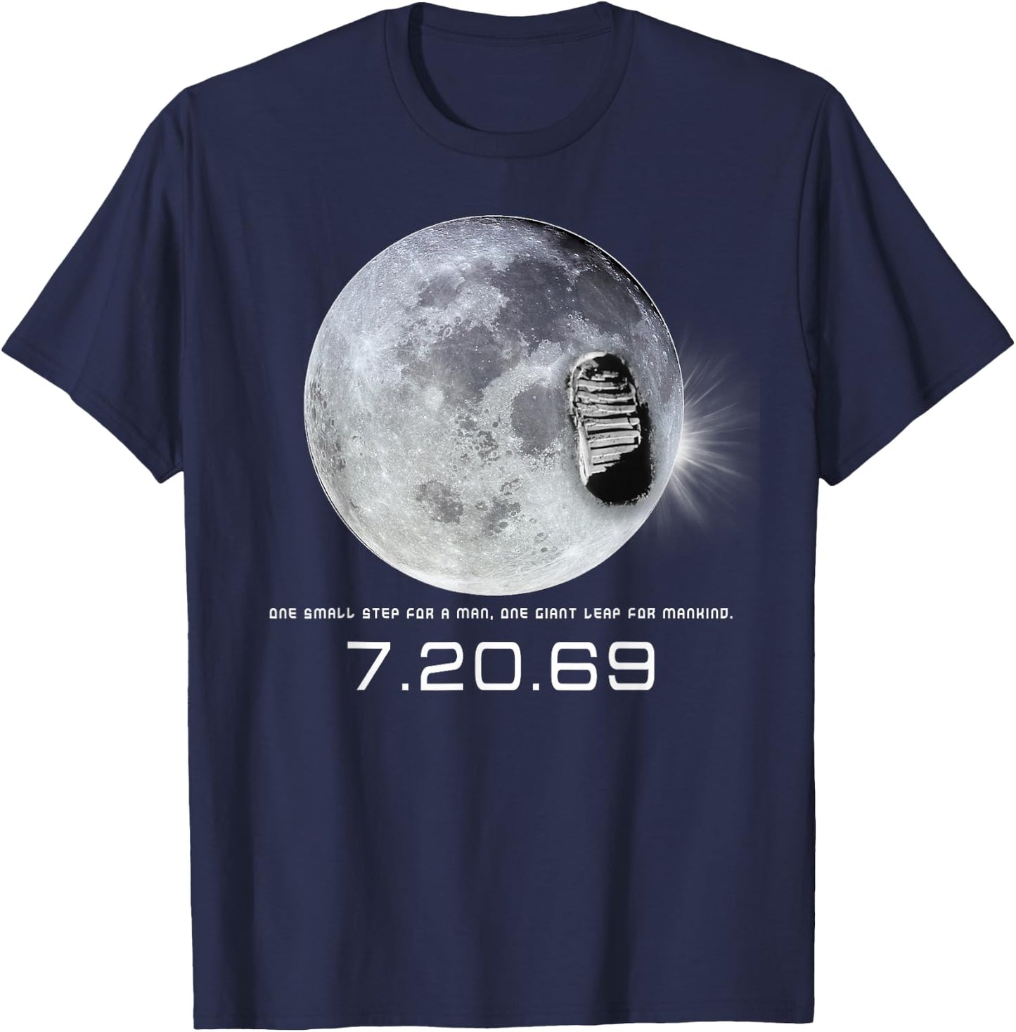 APOLLO 11 MOON Landing One Small Step T-Shirt - T-Shirt | Navy