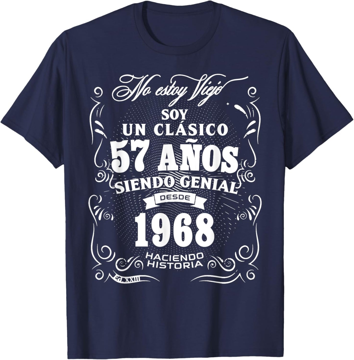 Vintage 57th Birthday Men Funny 1968 57 Birthday Spanish T-Shirt - T-Shirt | Navy