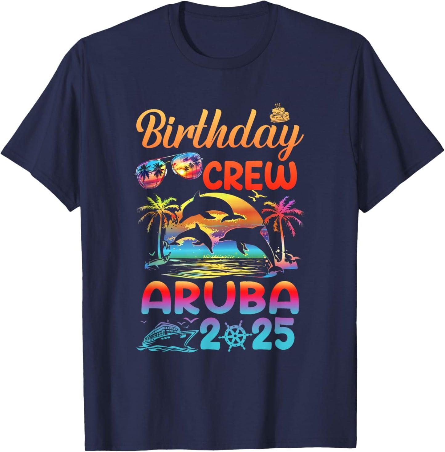 Aruba Birthday Trip Vacation 2025 Matching Group T-Shirt - T-Shirt | Navy