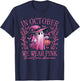 In October We Wear Pink Breast Cancer Awareness Halloween T-Shirt - T-Shirt | Navy