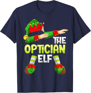 Dabbing Elf Christmas Optometrist Optometry The Optician Elf T-Shirt - T-Shirt | Navy