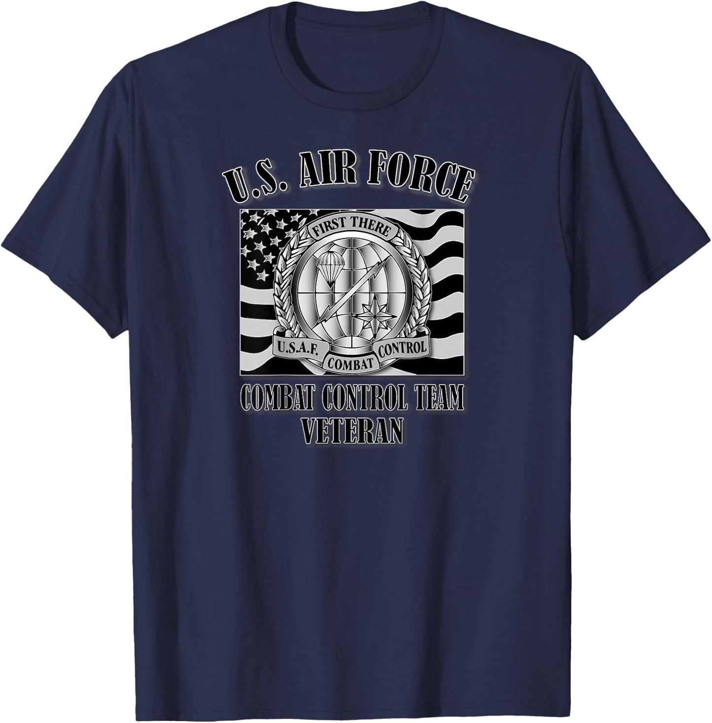 U.S. Air Force Combat Control Team Veteran (Back Design) T-Shirt - T-Shirt | Navy