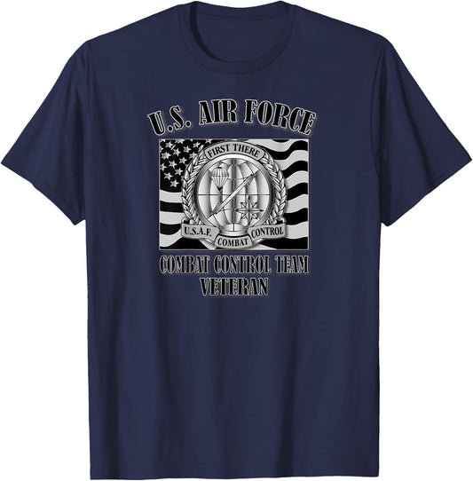 U.S. Air Force Combat Control Team Veteran (Back Design) T-Shirt - T-Shirt | Navy