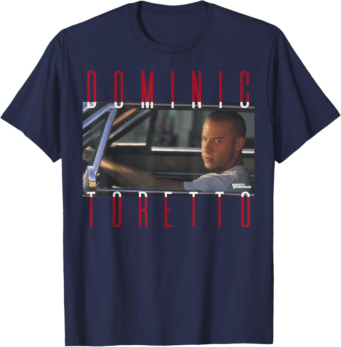 Fast & Furious Dominic Toretto Photo Word Stack T-Shirt - T-Shirt | Navy