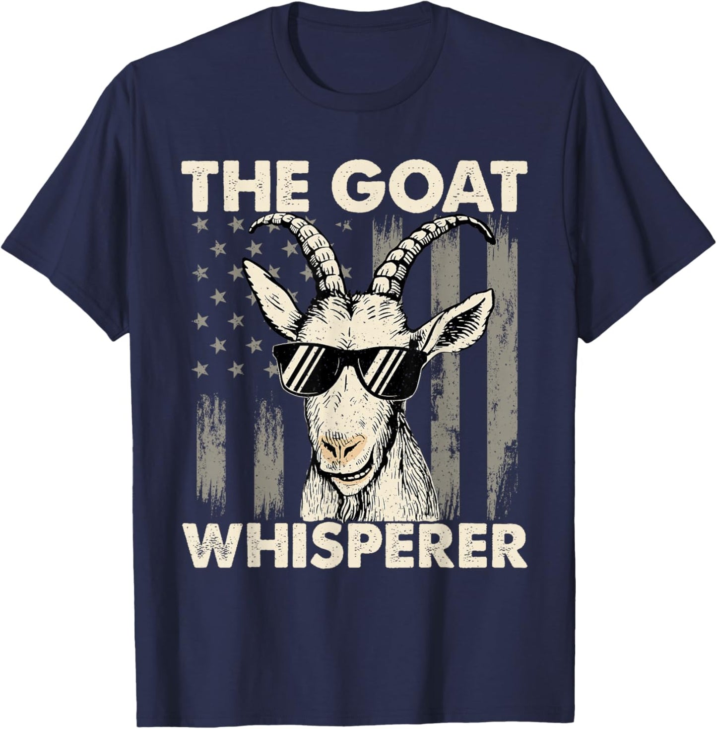 The Goat Whisperer - USA American Flag Farm Animal Lover T-Shirt - T-Shirt | Navy