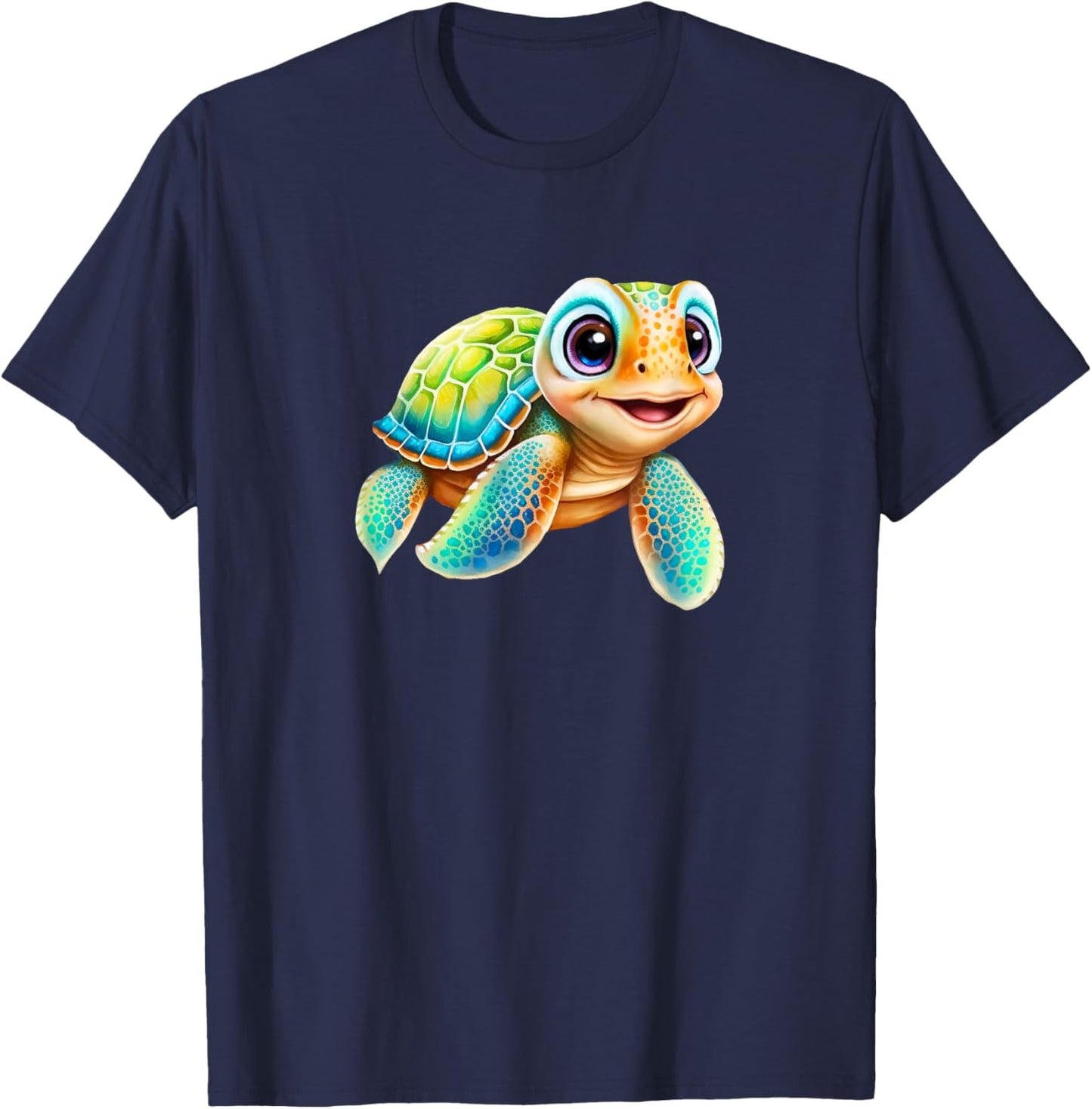 Cute Baby Sea Turtle design T-Shirt - T-Shirt | Navy
