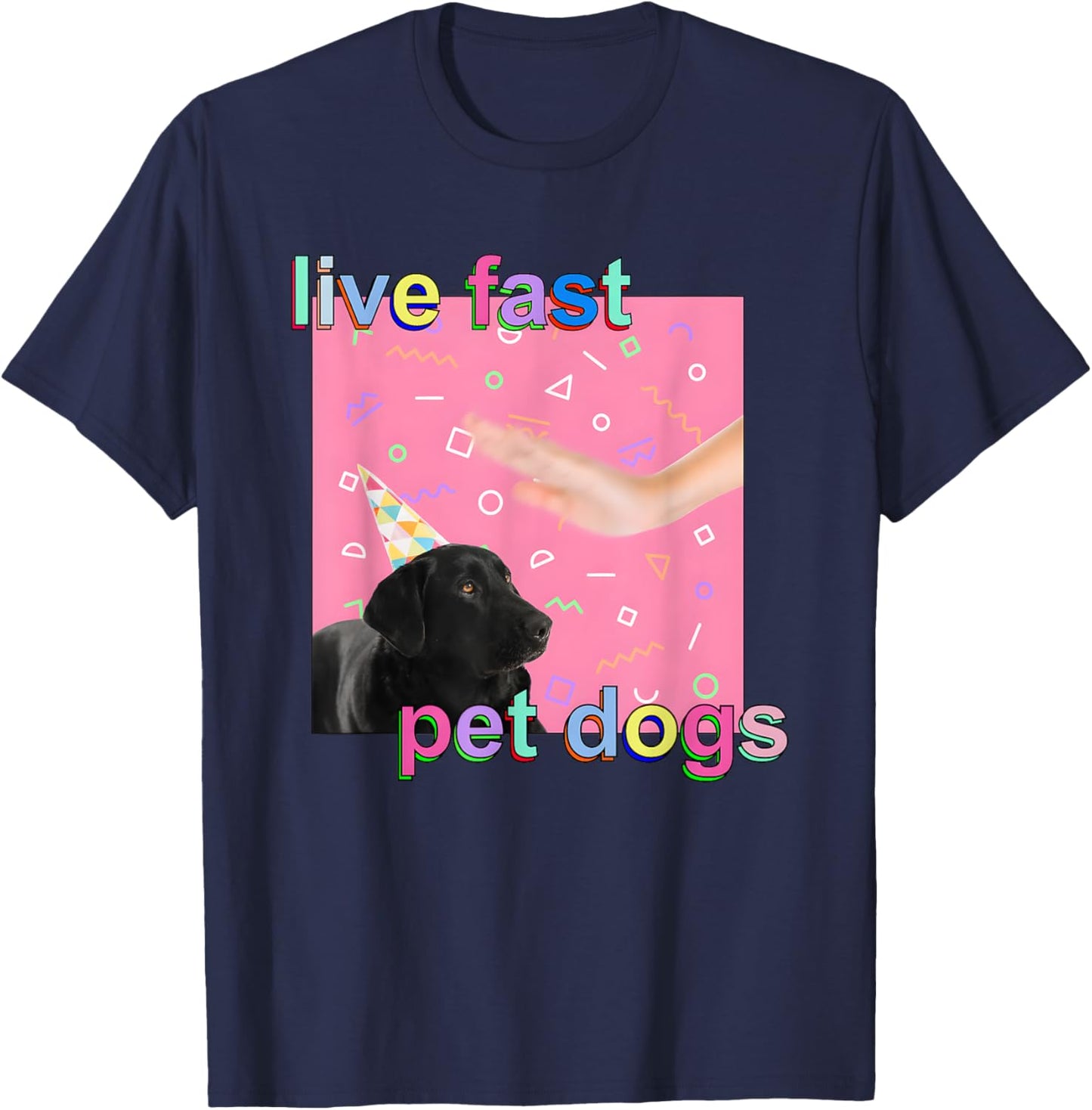 Live Fast Pet Dogs T-Shirt - T-Shirt | Navy