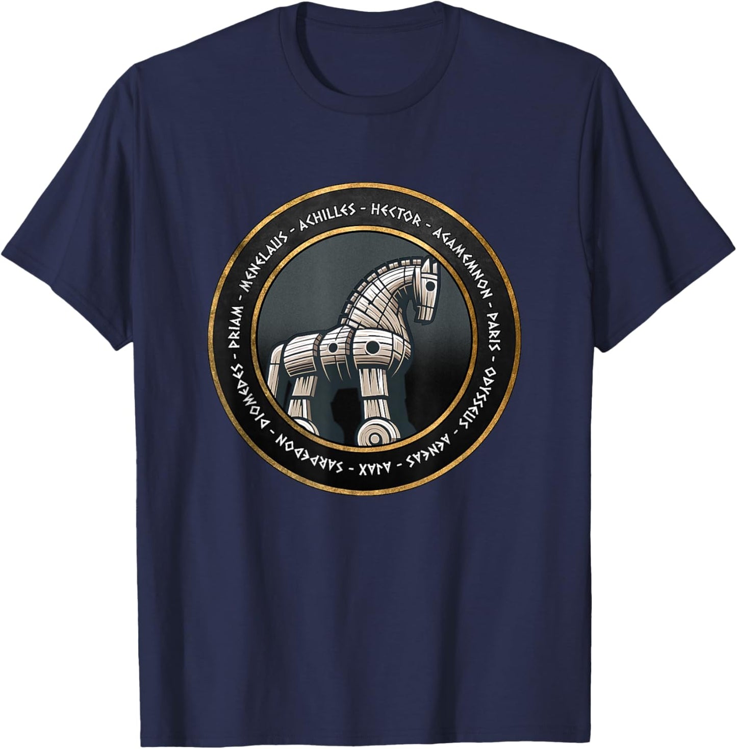 The Trojan War Heroes of the Iliad Greek History T-Shirt - T-Shirt | Navy