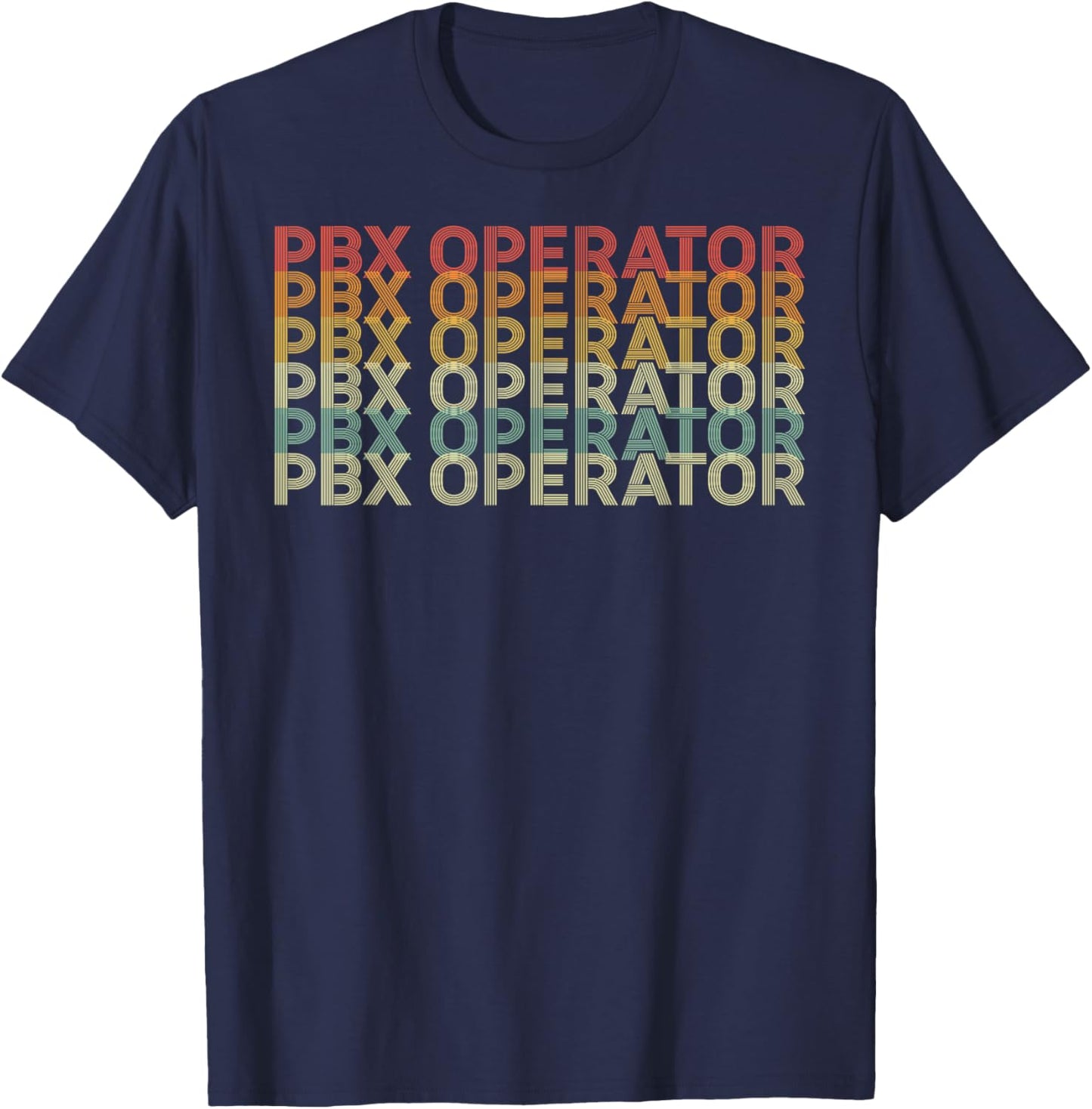 Retro 70s Pbx Operator Job Title T-Shirt - T-Shirt | Navy