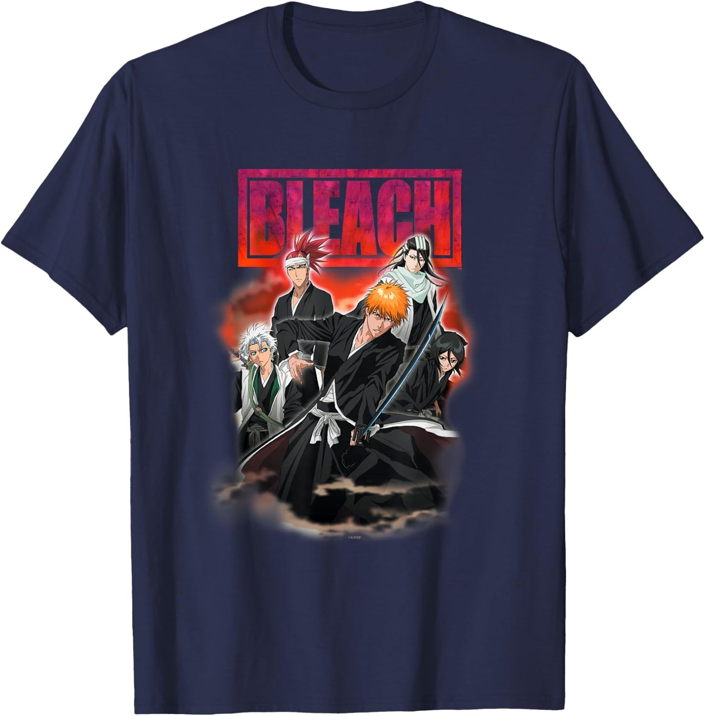 Bleach Portrait Group Smoke Anime T-Shirt - T-Shirt | Navy