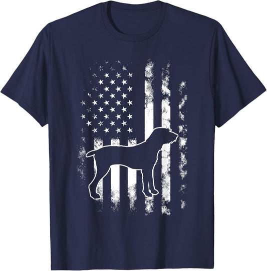 American US Flag Pudelpointer T-Shirt - T-Shirt | Navy