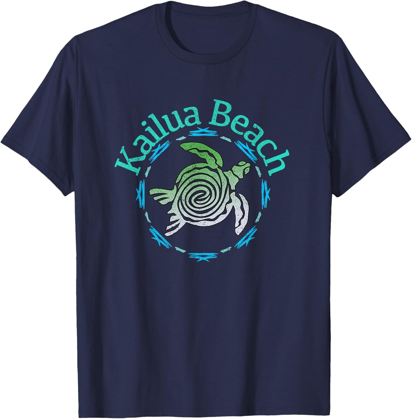Kailua Beach Vintage Tribal Turtle Gift T-Shirt - T-Shirt | Navy
