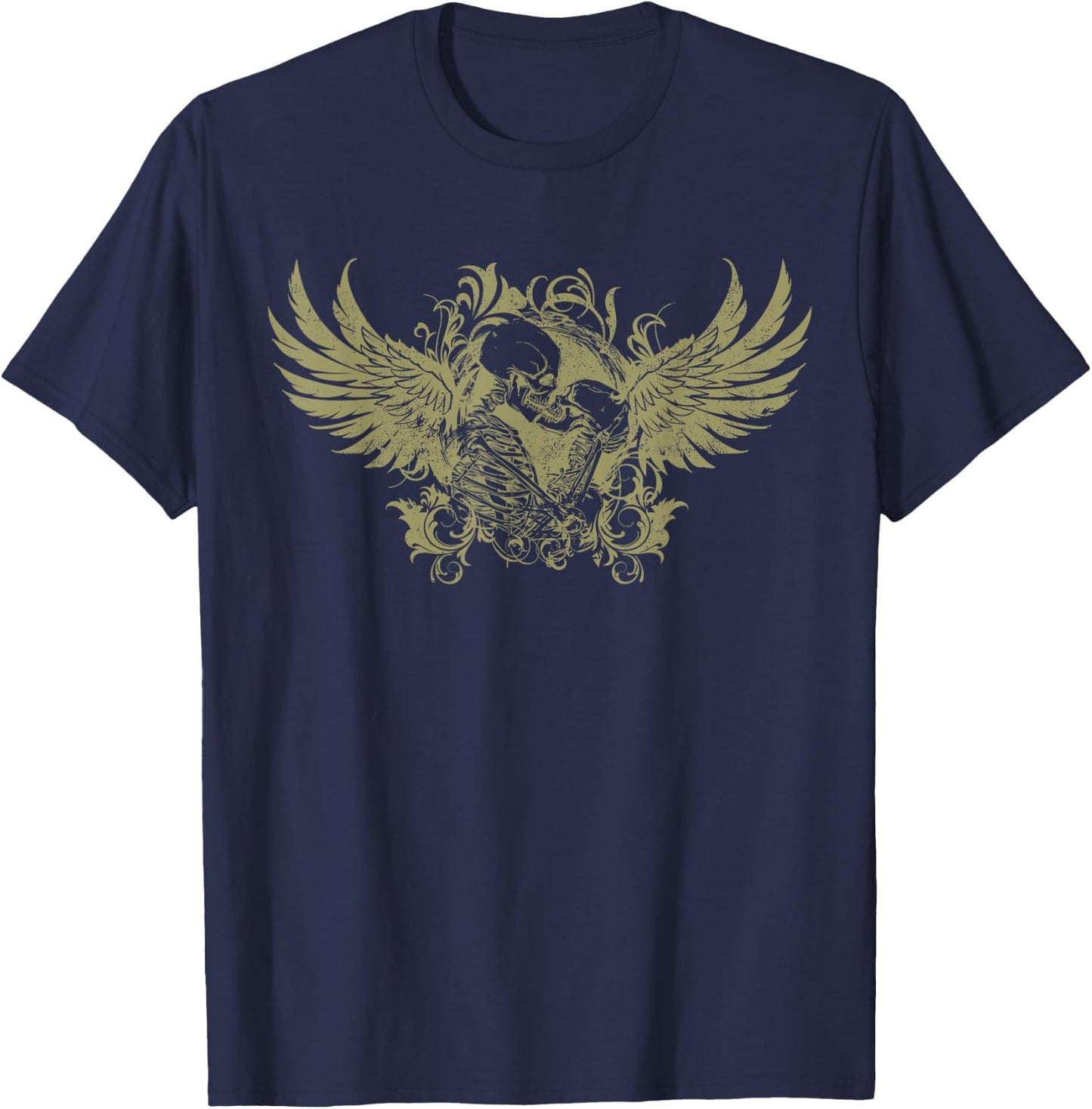 Fairy Grunge Fairycore Aesthetic Skeleton Fairy Wings T-Shirt - T-Shirt | Navy