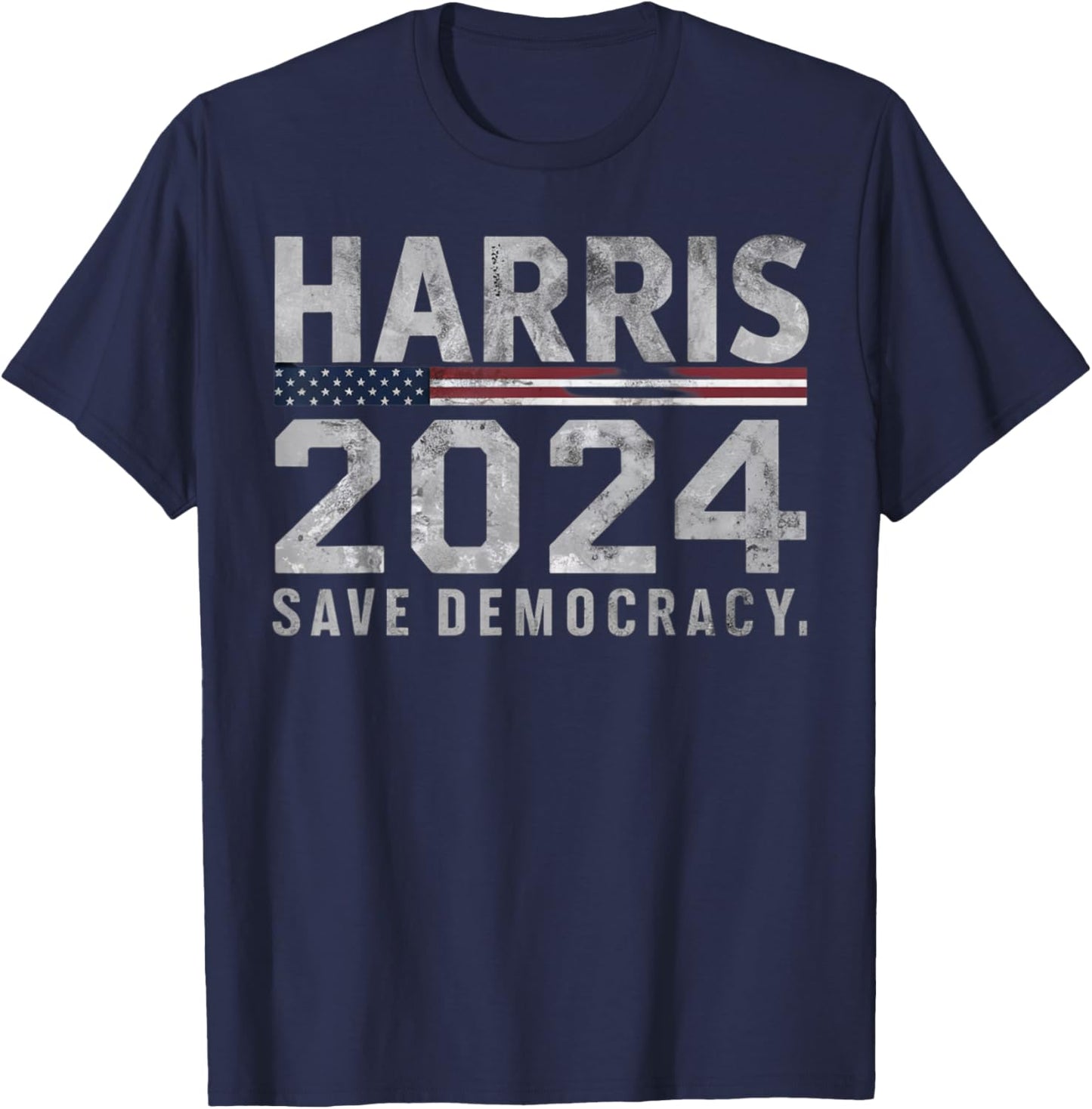 Save Democracy Kamala Harris for President 2024 T-Shirt - T-Shirt | Navy