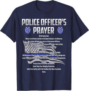 Police Officer's Prayer Policeman First Responder Cop Gift T-Shirt - T-Shirt | Navy