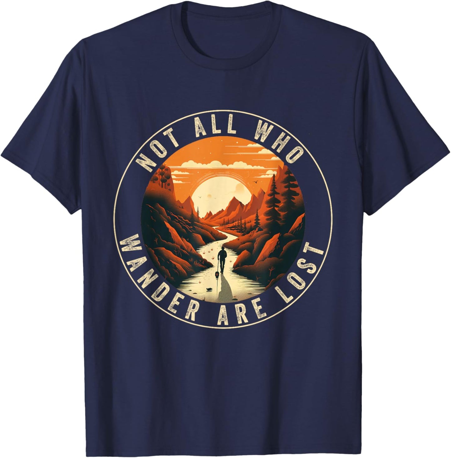 Hiking Women Nature outdoorsy Funny Hiker Hike Lover T-Shirt - T-Shirt | Navy