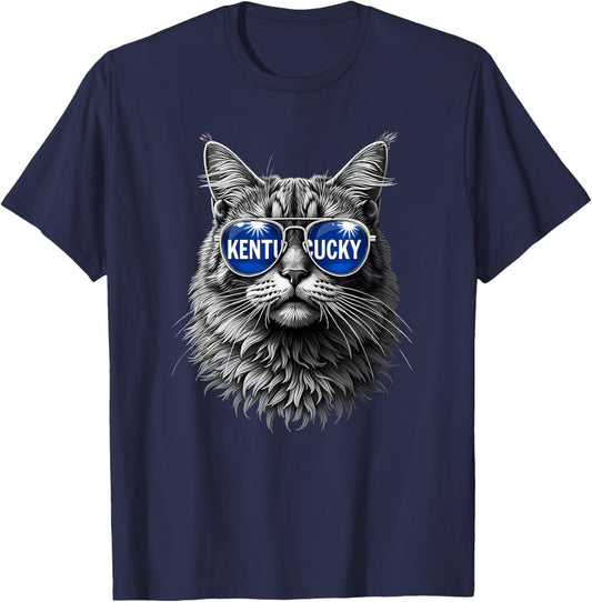 Funny Cat Lovers Kentucky Men Women Co. Cat Lovers Graphic Last Name Kentucky Retro Vintage T-Shirt - T-Shirt | Navy