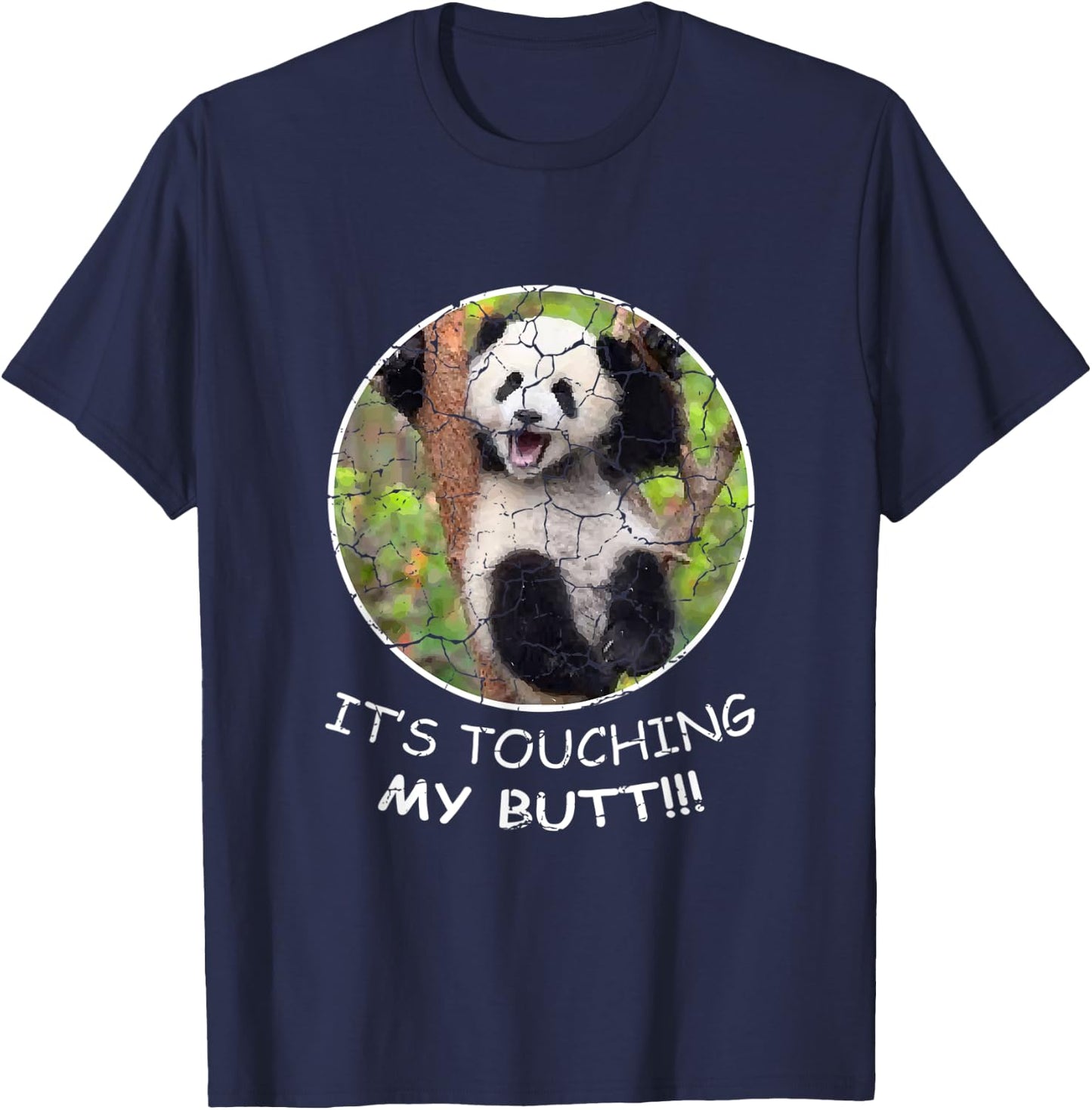 Touching Butt Nanny Panda T-Shirt - T-Shirt | Navy