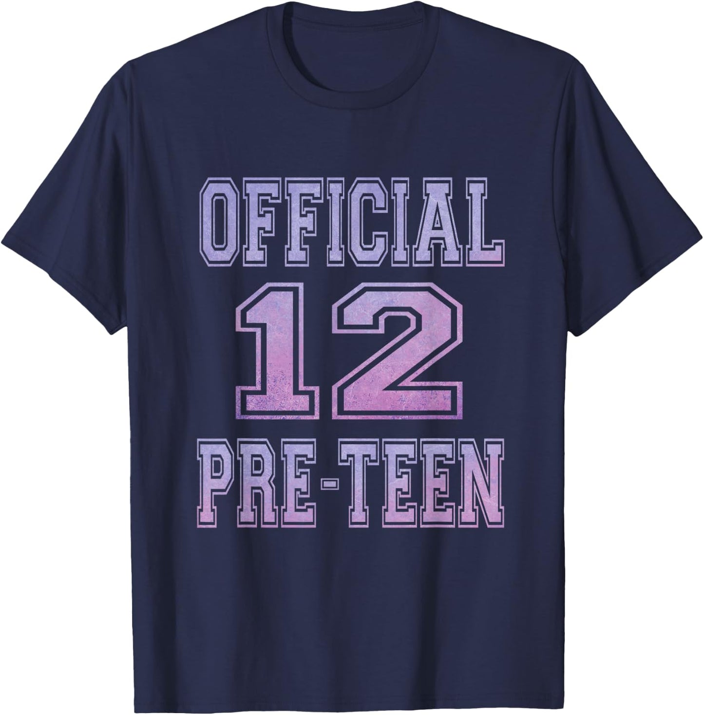 Official 12 Preteen Sweet 12th Birthday Gift Girls T-Shirt - T-Shirt | Navy
