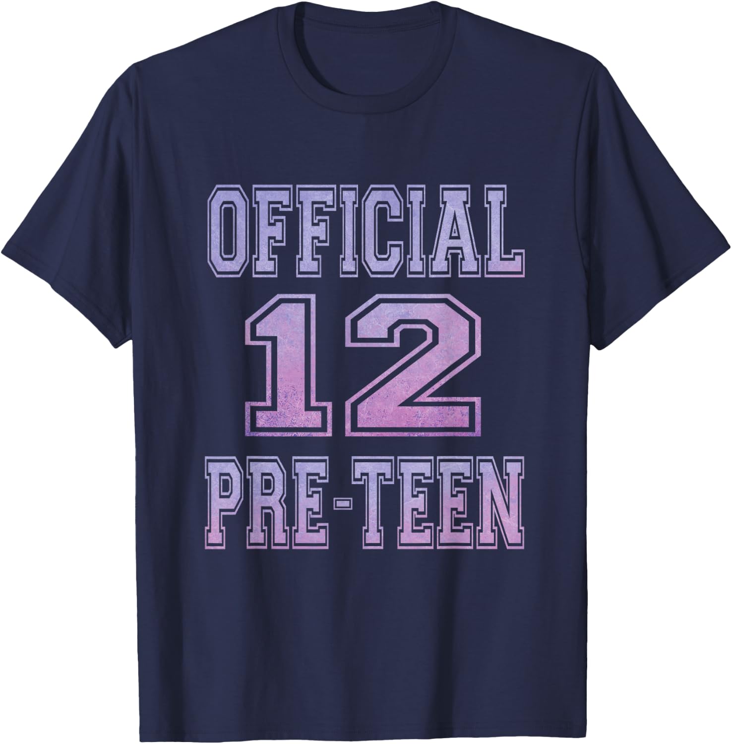 Official 12 Preteen Sweet 12th Birthday Gift Girls T-Shirt - T-Shirt | Navy