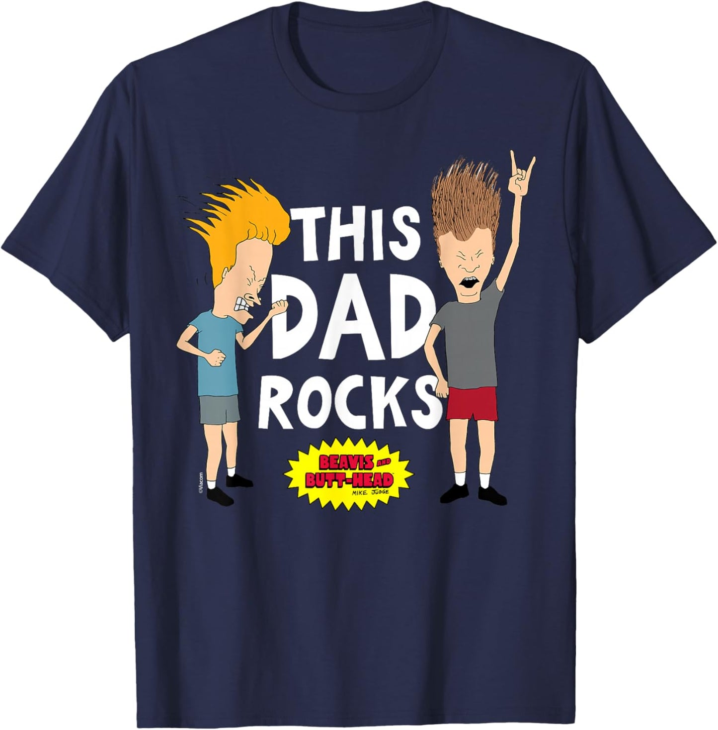 MTV - Beavis and Butthead This Dad Rocks T-Shirt - T-Shirt | Navy