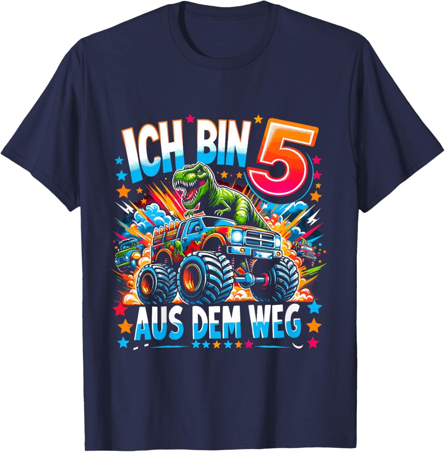 Kinder Ich Bin 5 5. Geburtstag Junge Fünf Jahre Jungs T-Shirt - T-Shirt | Navy