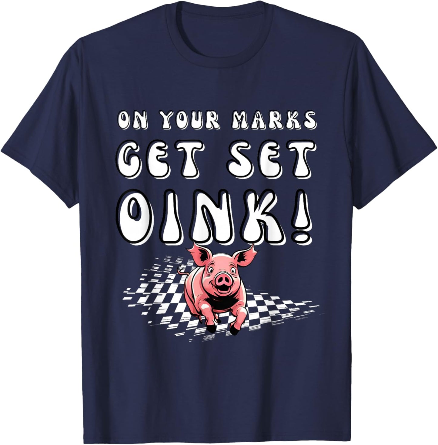 PIG Race Team Pig Running Team funny Pic Racing T-Shirt - T-Shirt | Navy
