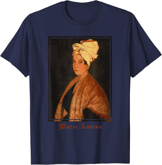 Marie Laveau Voodoo Queen of New Orleans ATR Hoodoo Rootwork T-Shirt - T-Shirt | Navy