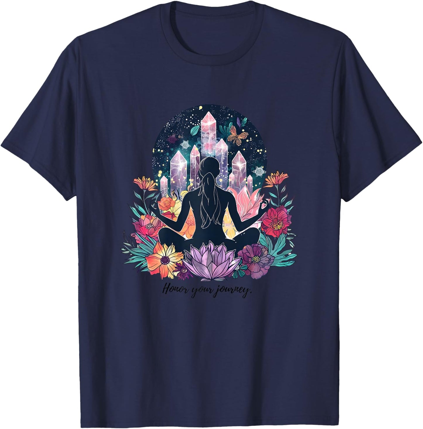 Transform Your Space with Yoga & Meditation Inspirations T-Shirt - T-Shirt | Navy