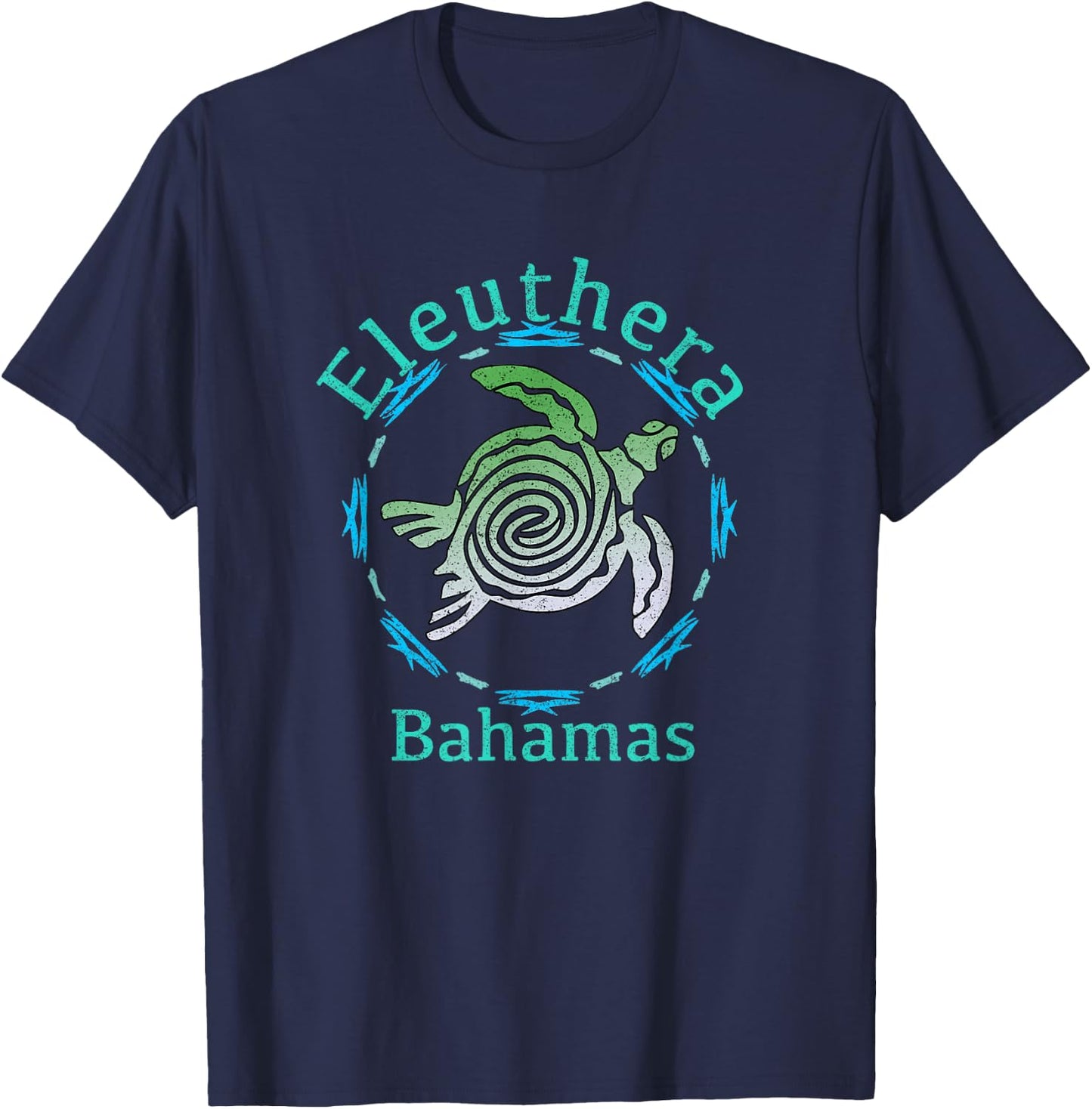 Eleuthera Vintage Tribal Turtle Gift T-Shirt - T-Shirt | Navy