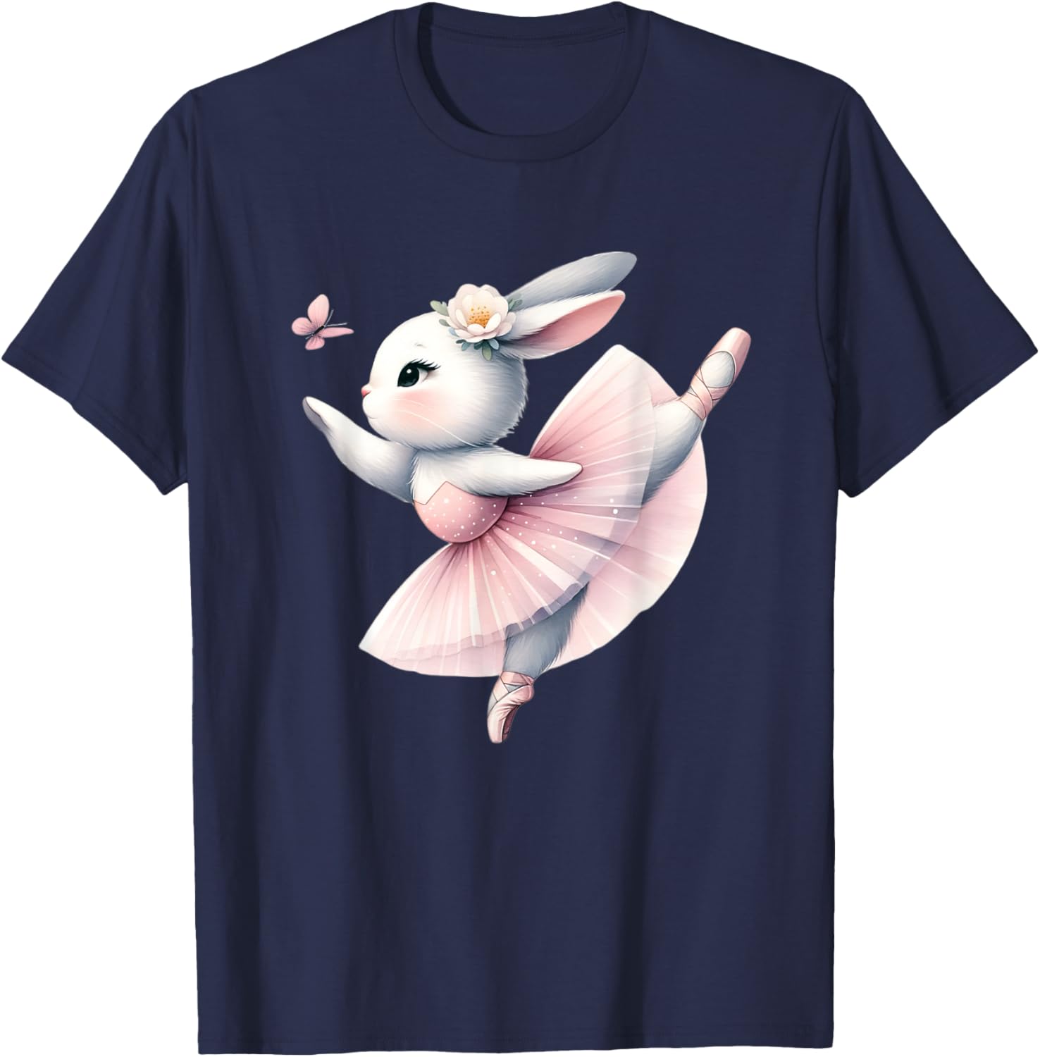 Ballerina Bunny Performance Ballet Rabbit Tutu Girl Kids T-Shirt - T-Shirt | Navy