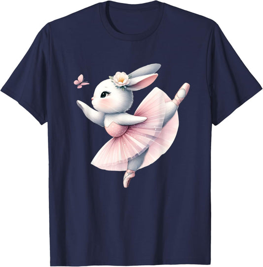 Ballerina Bunny Performance Ballet Rabbit Tutu Girl Kids T-Shirt - T-Shirt | Navy