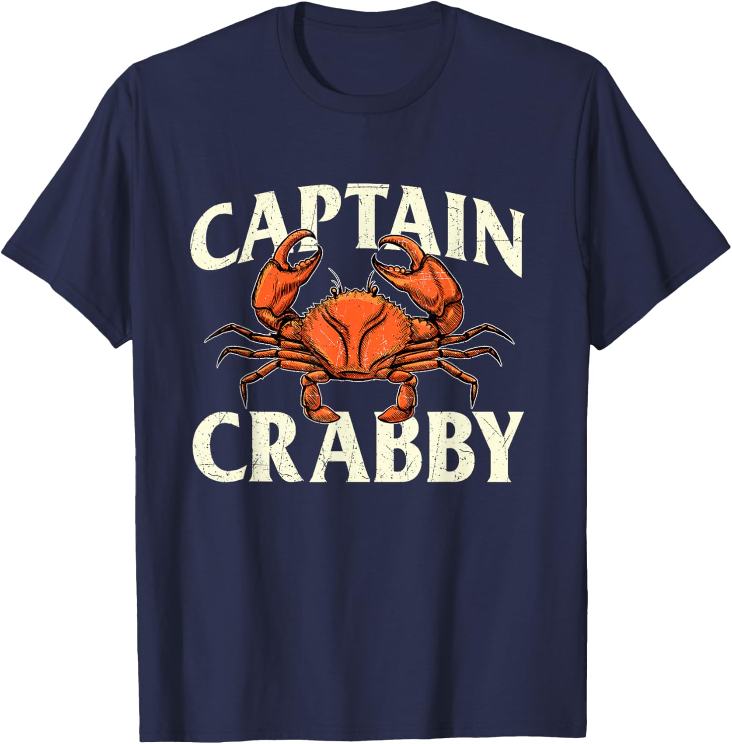 Captain Crabby - Crustacean Crabber Crabbing Seafood Lover T-Shirt - T-Shirt | Navy
