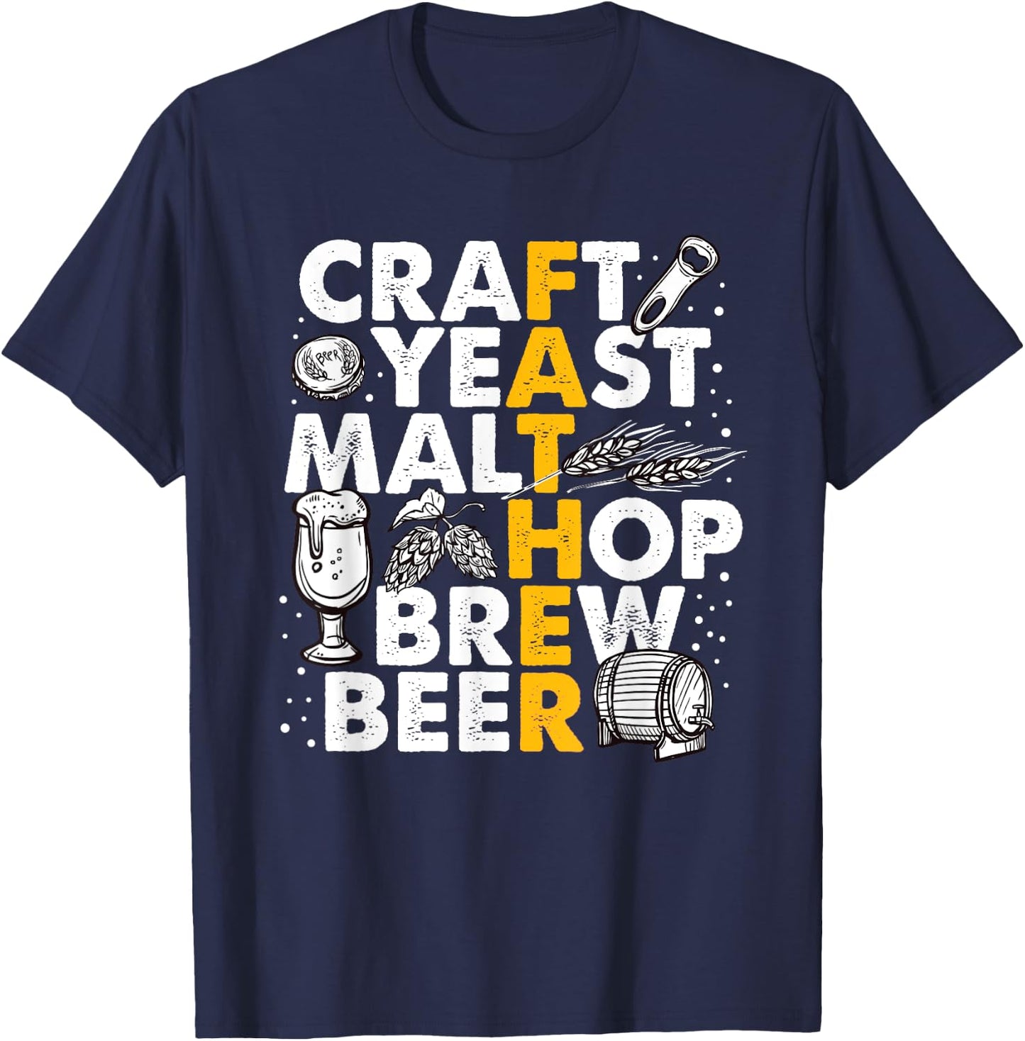 Brew Dad Beer Brewer Brewing Father Gift T-Shirt - T-Shirt | Navy