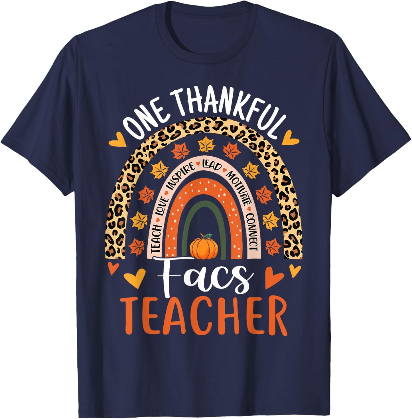 Thankful FACS Teacher Family and Consumer Science Teacher T-Shirt - T-Shirt | Navy