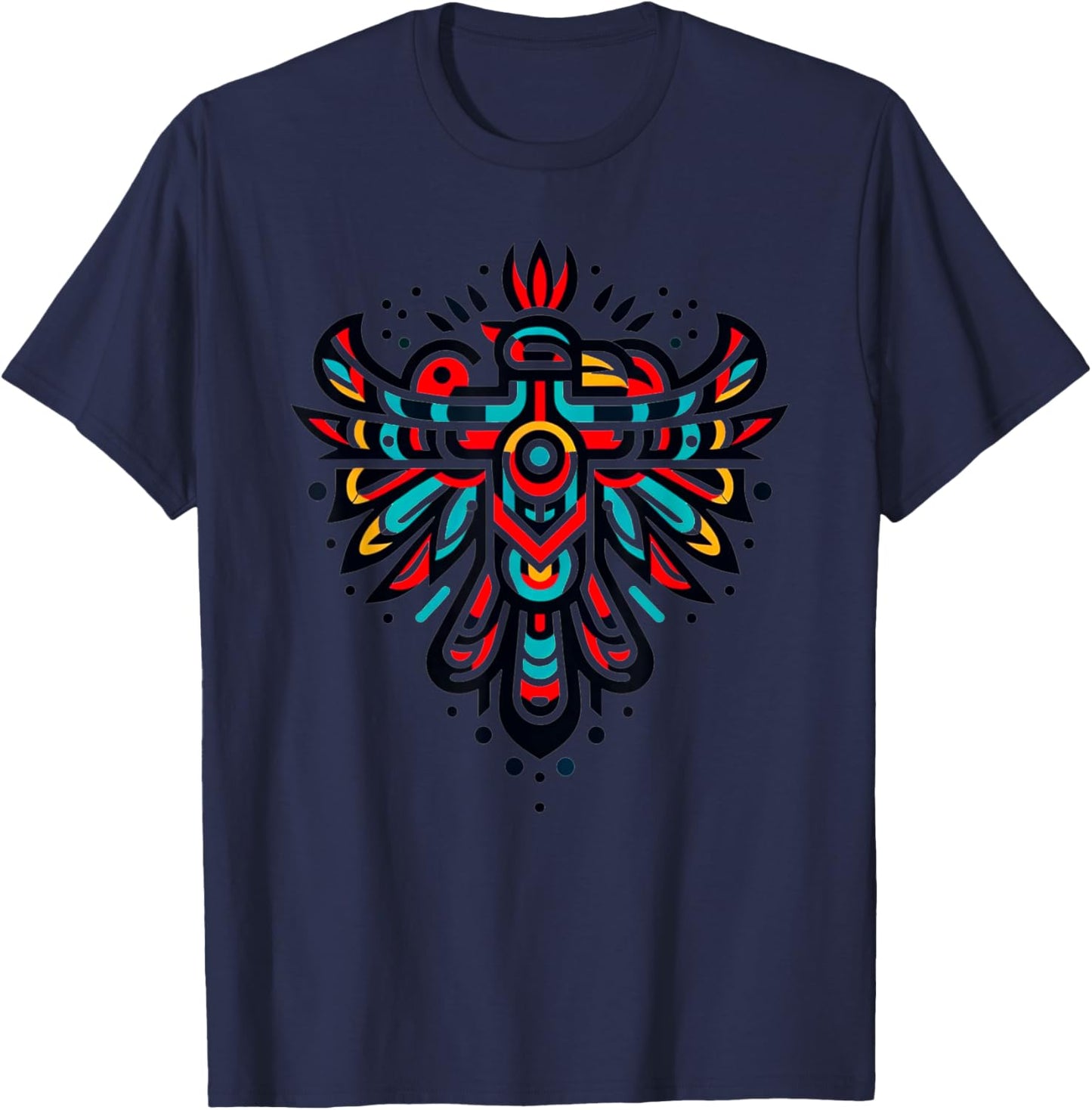 Thunderbird Native American Tribal Art T-Shirt - T-Shirt | Navy