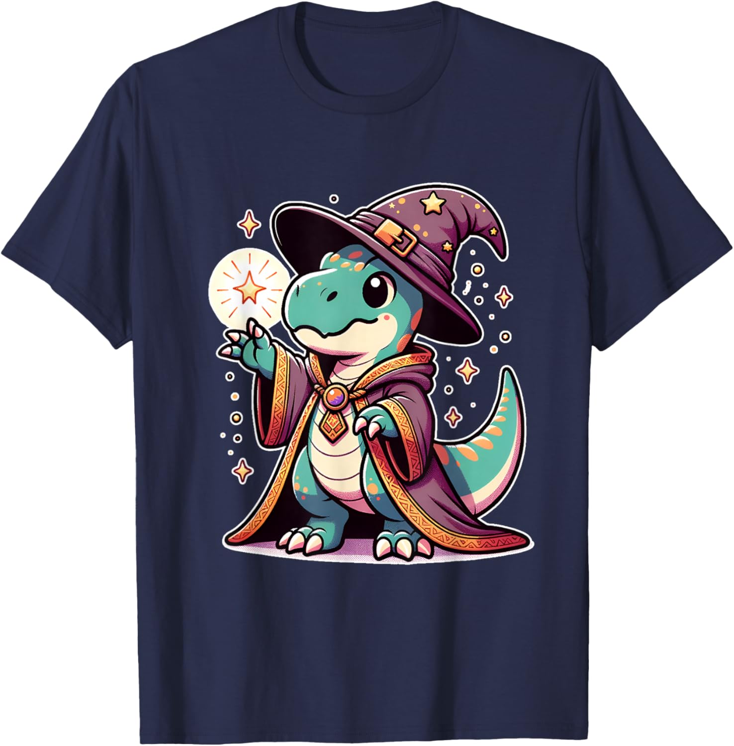 Halloween wizard funny dinosaur T-Shirt - T-Shirt | Navy