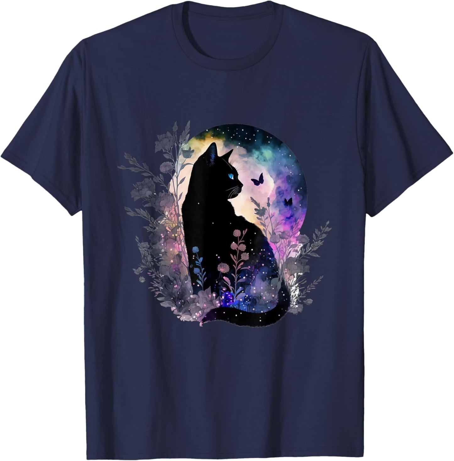 Cute Cat Motifs Cat T-Shirt - T-Shirt | Navy