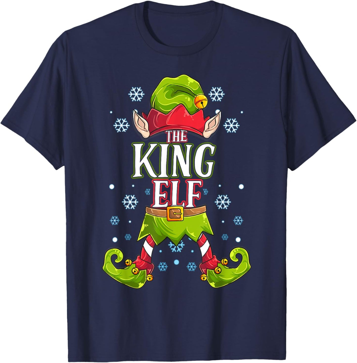 King Elf Matching Family Group Christmas Party T-Shirt - T-Shirt | Navy