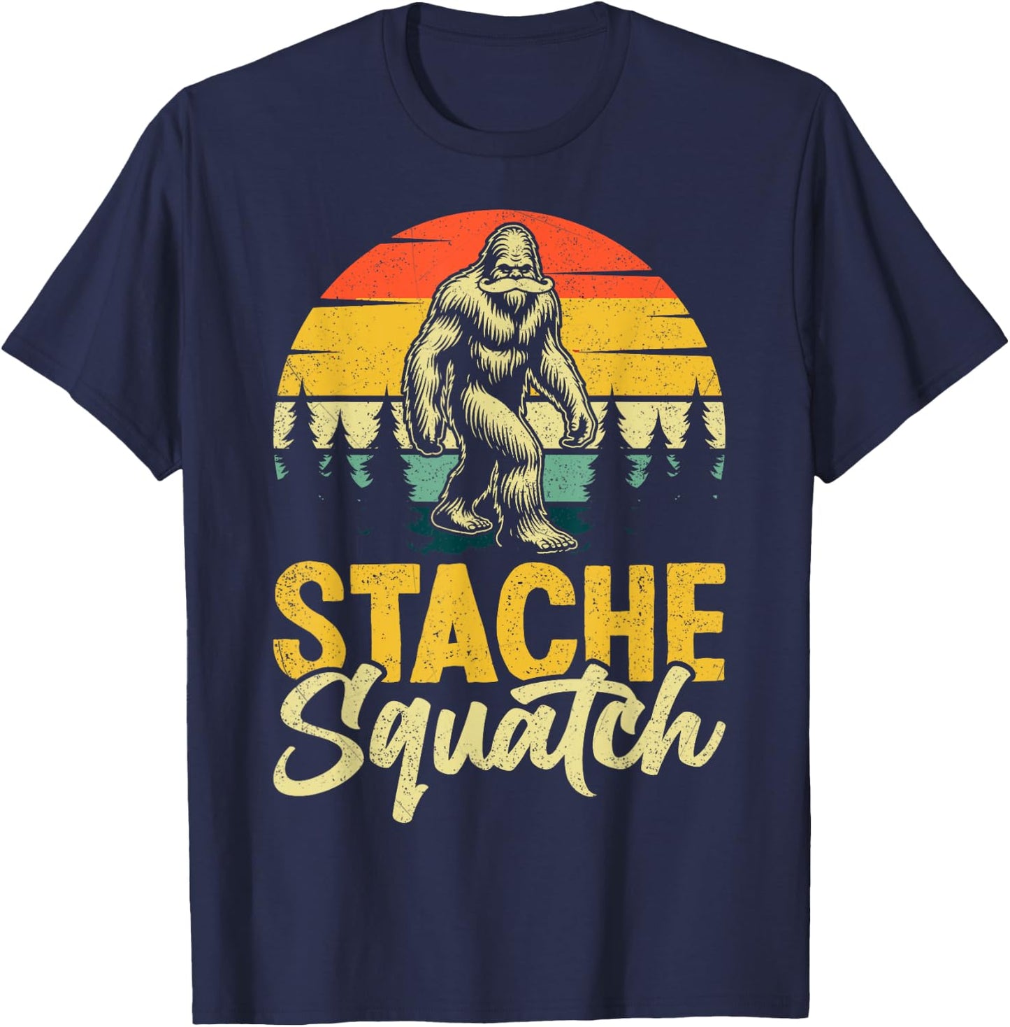 Stache Squatch T-Shirt - T-Shirt | Navy