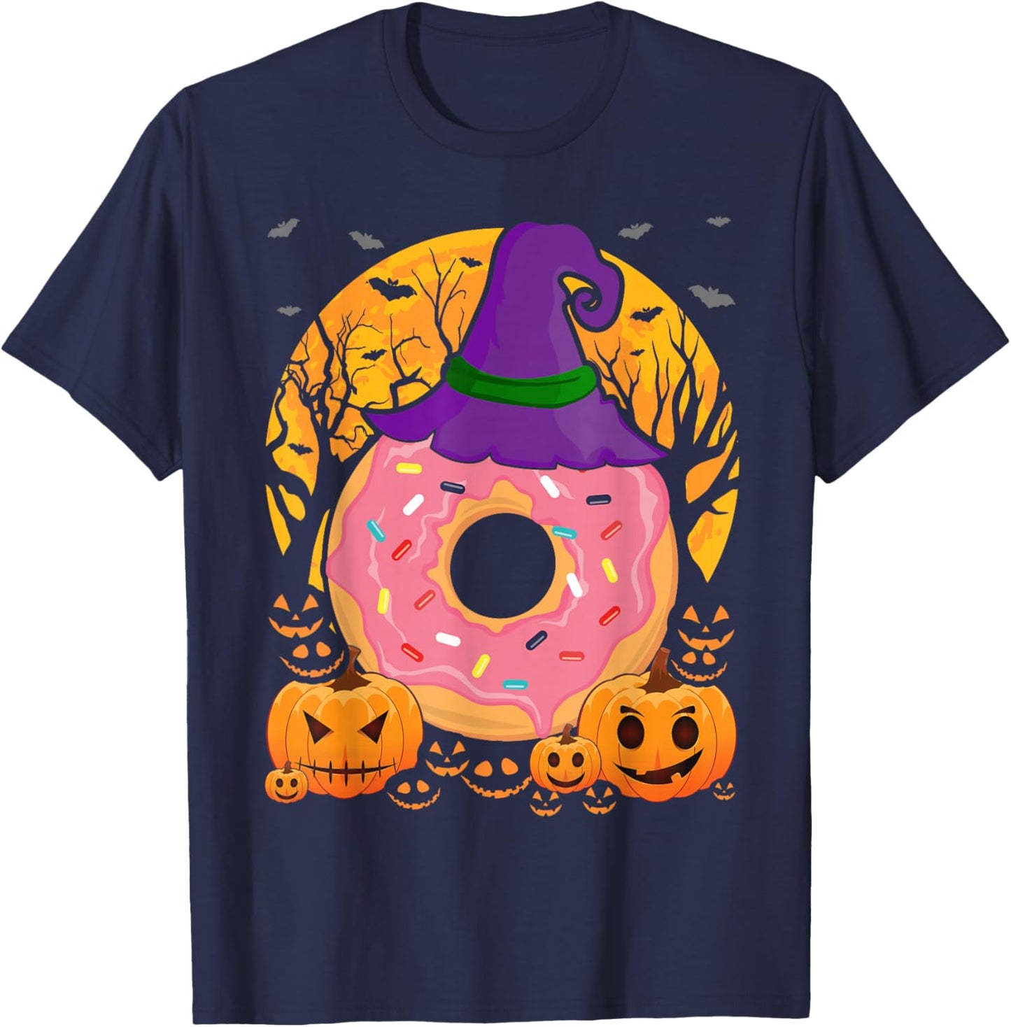 Halloween Donut Cute Food Costume Pastry Chef Men Women Kids T-Shirt - T-Shirt | Navy