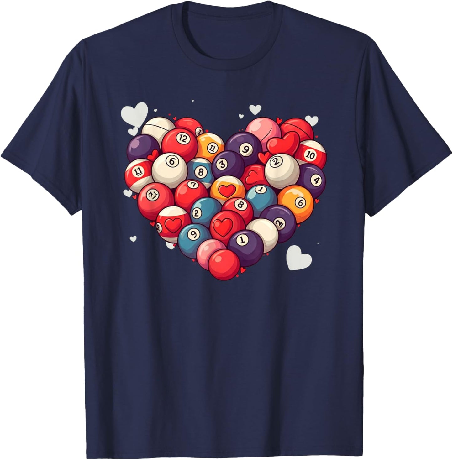 Funny Billiards Heart Valentine Billiard Kids T-Shirt - T-Shirt | Navy