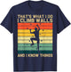 I Climb Walls And Know Things Retro Climbing Rock Men Boys T-Shirt - T-Shirt | Navy