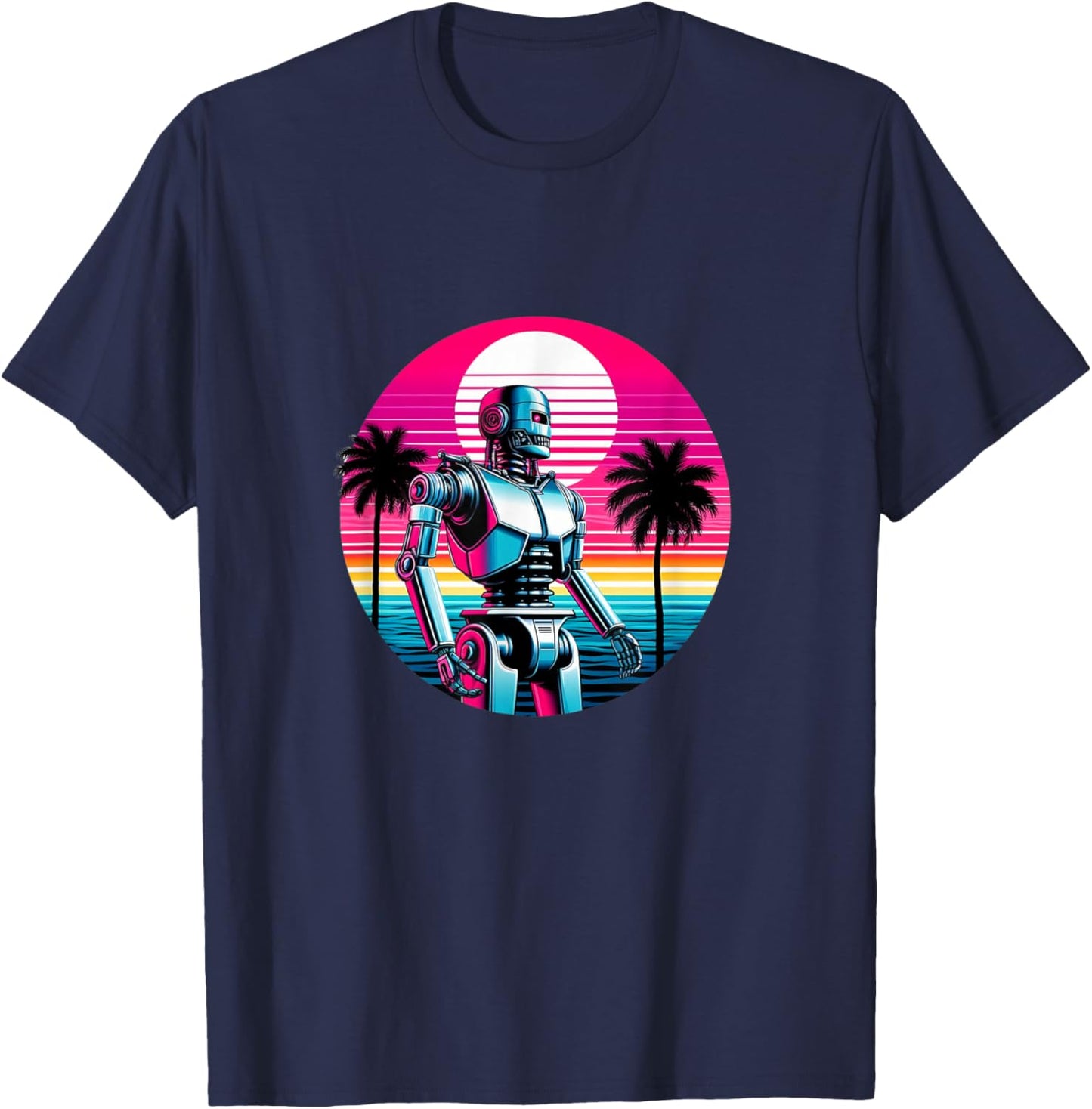 Robotics Retro Robot Machine Engineer Robots Mom Dad Kids T-Shirt - T-Shirt | Navy