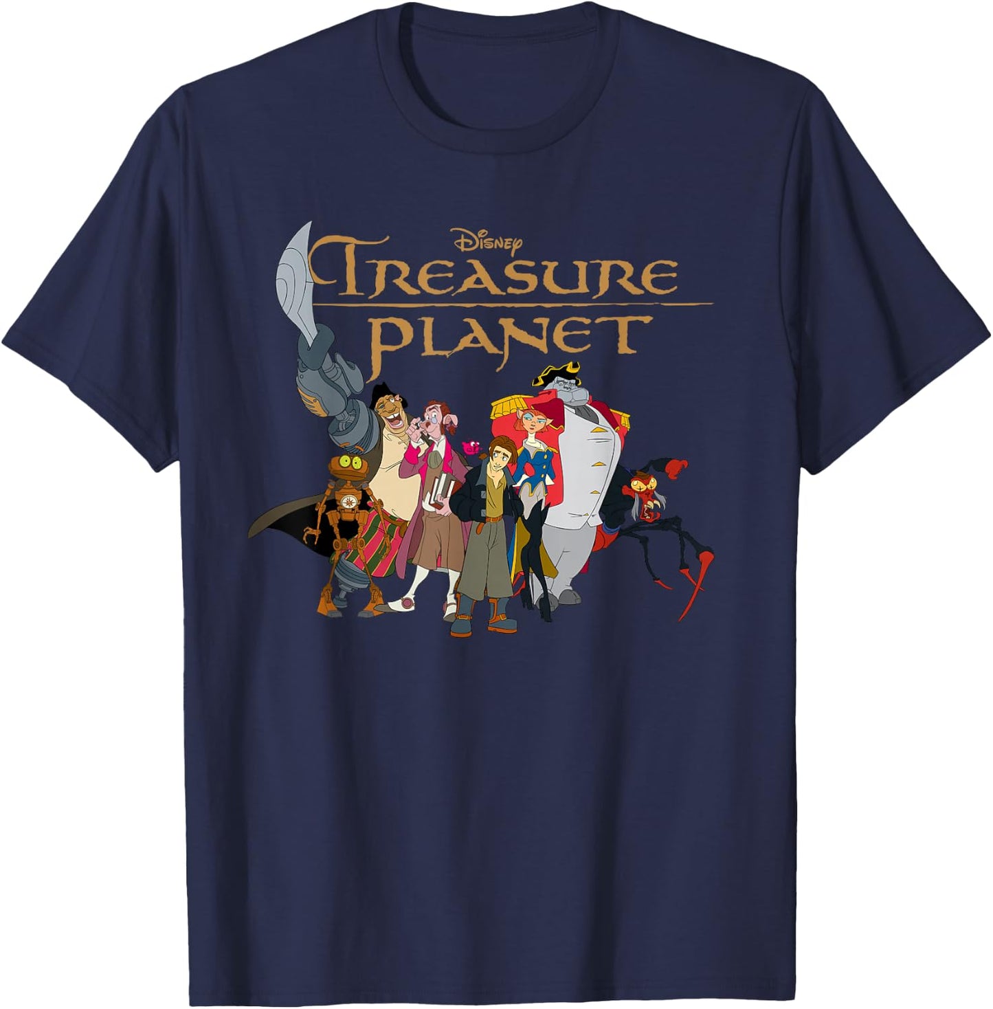 Disney Treasure Planet Logo and Characters Small T-Shirt - T-Shirt | Navy