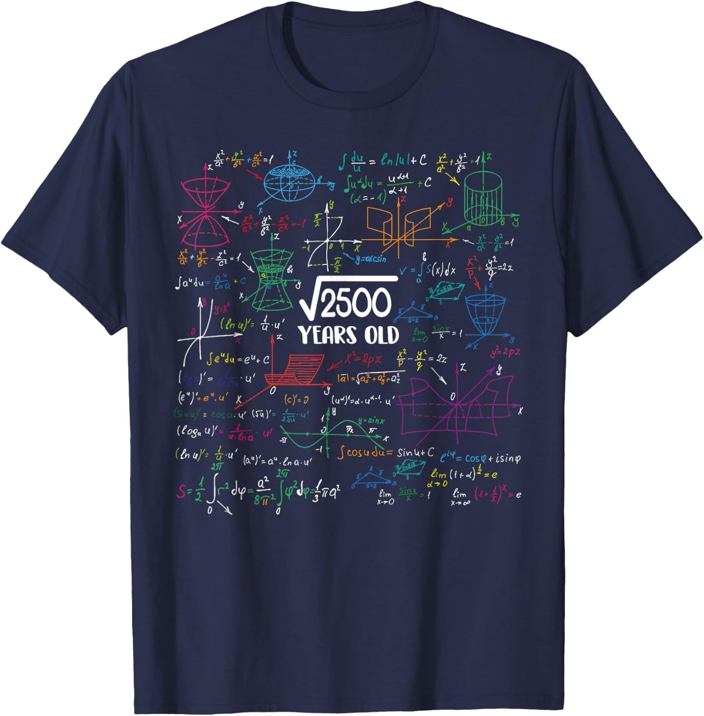 Square Root of 2500 - 50 Year Old Math Lovers 50th Birthday T-Shirt - T-Shirt | Navy